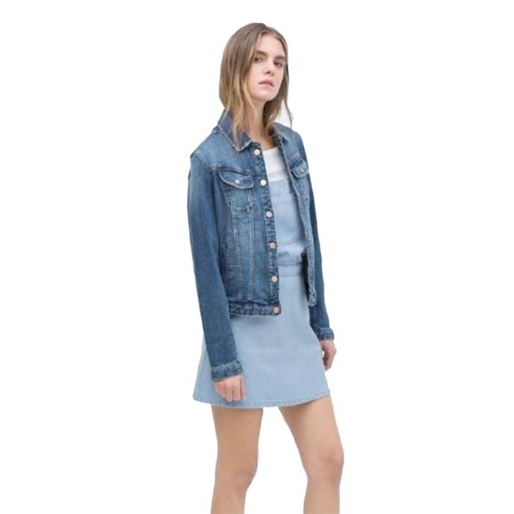 NEW! ZARA Denim Distressed Washed Jean Jacket, Size XL - Picture 8 of 16